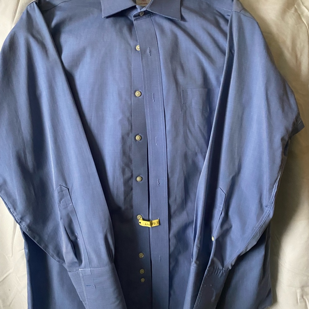 Brooks Brothers 	346 Cotton Button Down Dress Shirt Long Cuffs	Blue	17-34